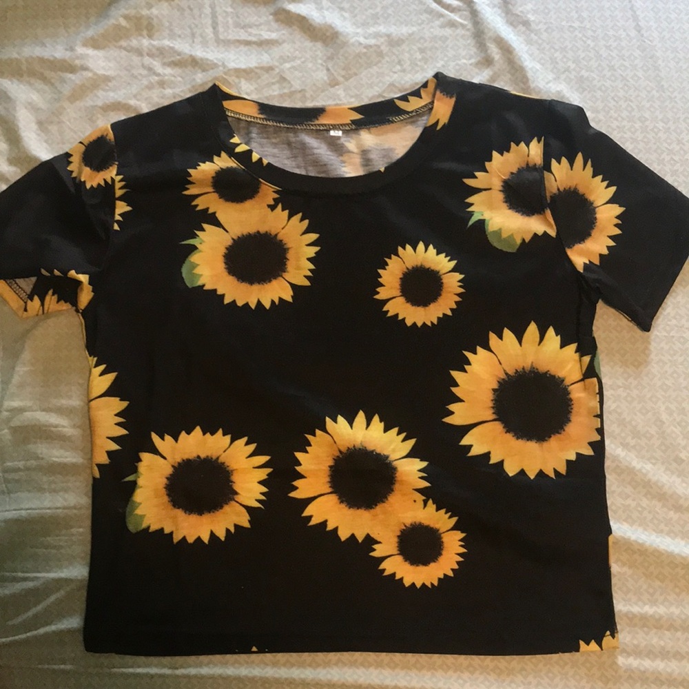 Sunflower crop top t shirt